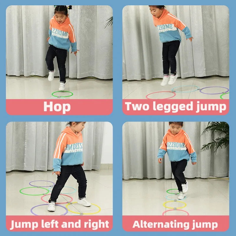 Anillas de entrenamiento de agilidad AstoFit para niños – 10 piezas, 38 cm. Juego para mejorar la velocidad y la coordinación.