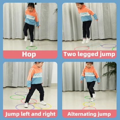 Anillas de entrenamiento de agilidad AstoFit para niños – 10 piezas, 38 cm. Juego para mejorar la velocidad y la coordinación.