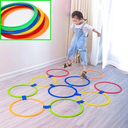 Anillas de entrenamiento de agilidad AstoFit para niños – 10 piezas, 38 cm. Juego para mejorar la velocidad y la coordinación.