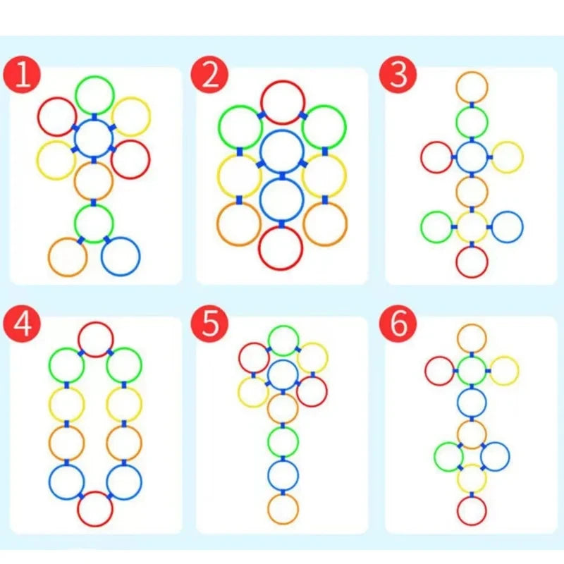 Anillas de entrenamiento de agilidad AstoFit para niños – 10 piezas, 38 cm. Juego para mejorar la velocidad y la coordinación.