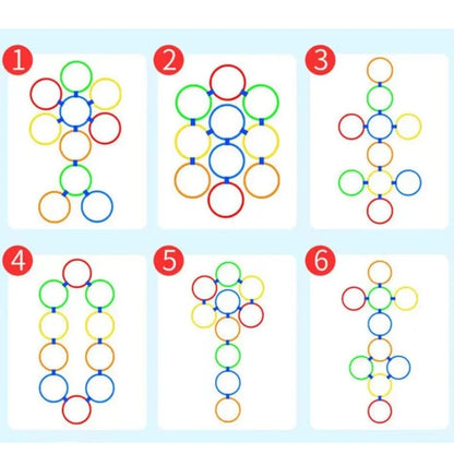 Anillas de entrenamiento de agilidad AstoFit para niños – 10 piezas, 38 cm. Juego para mejorar la velocidad y la coordinación.
