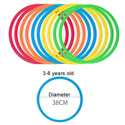 Anillas de entrenamiento de agilidad AstoFit para niños – 10 piezas, 38 cm. Juego para mejorar la velocidad y la coordinación.