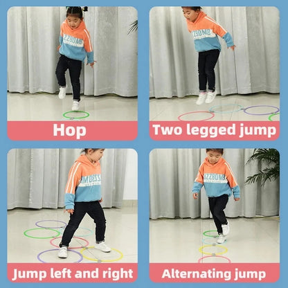 Anillas de entrenamiento de agilidad AstoFit para niños – 10 piezas, 38 cm. Juego para mejorar la velocidad y la coordinación.